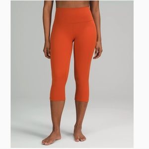 NWOT lululemon Align™ High-Rise Crop 21" Canyon Orange - Size 10 - DOUBLE LINED
